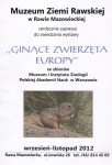 Ginące zwierzęta Europy wrzesień - listopad 2012