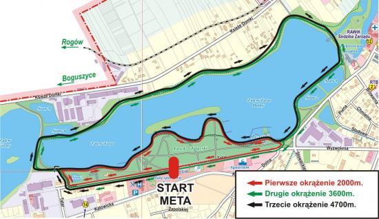 Mapa trasy: Rawa Biega - Rawski Festiwal Biegowy.